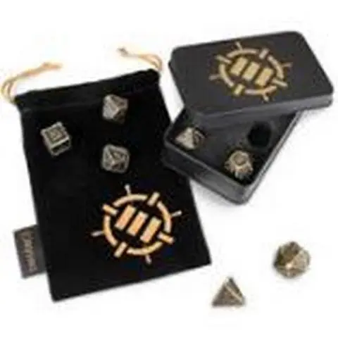 Cover: 637836613649 | ENHANCE DnD Metal Dice Set - 7pc (Ancient Bronze) | ENHANCE Gaming