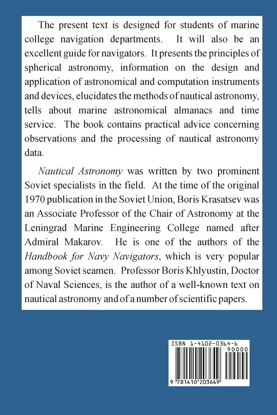 Rückseite: 9781410203649 | Nautical Astronomy | Boris Krasavtsev (u. a.) | Taschenbuch | Englisch