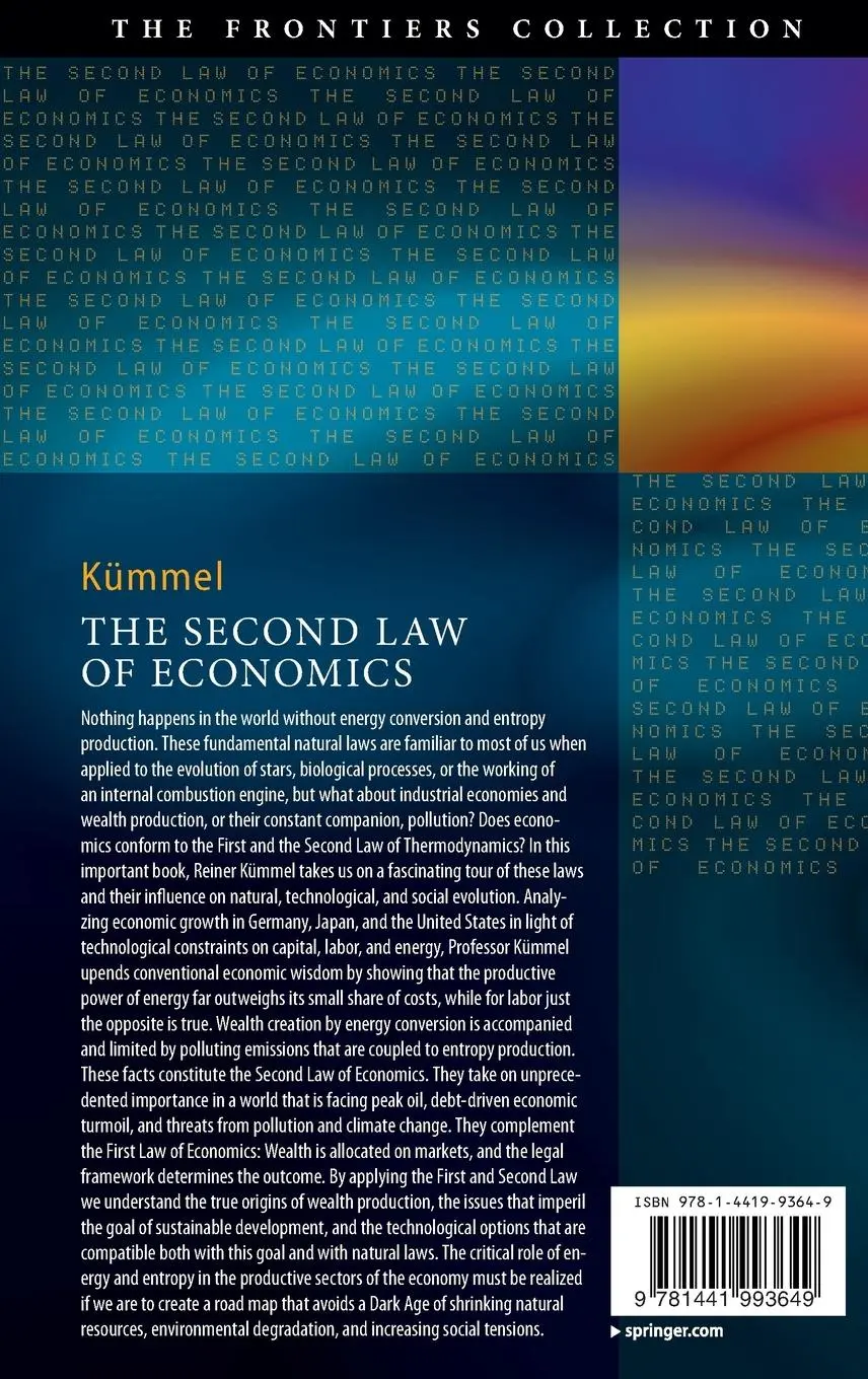 Rückseite: 9781441993649 | The Second Law of Economics | Reiner Kümmel | Buch | xx | Englisch