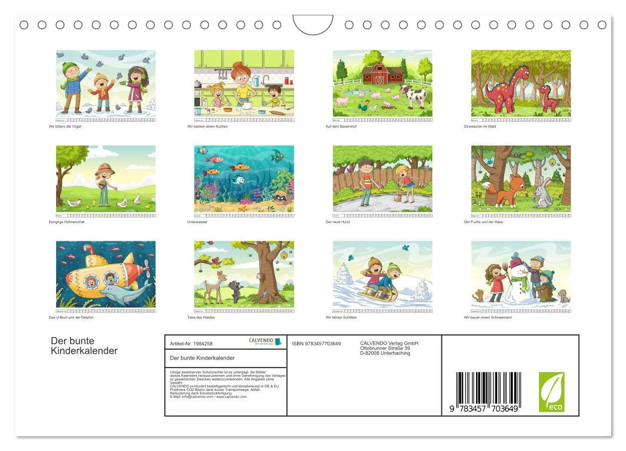 Bild: 9783457703649 | Der bunte Kinderkalender (Wandkalender 2026 DIN A4 quer), CALVENDO...