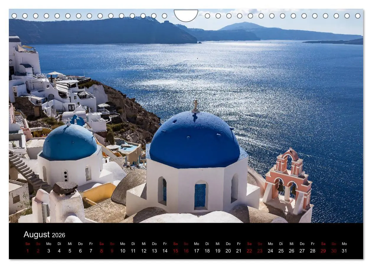 Bild: 9783457873649 | Santorini - Königin der Kykladen (Wandkalender 2026 DIN A4 quer),...