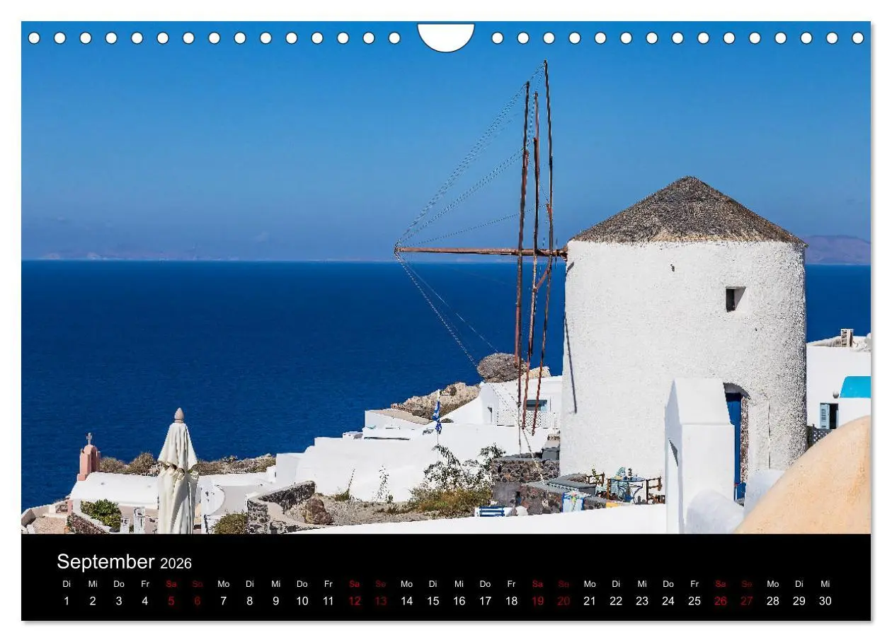 Bild: 9783457873649 | Santorini - Königin der Kykladen (Wandkalender 2026 DIN A4 quer),...
