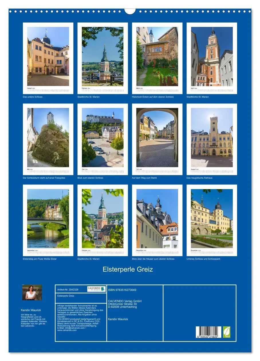 Bild: 9783516273649 | Elsterperle Greiz (Wandkalender 2026 DIN A2 hoch), CALVENDO...