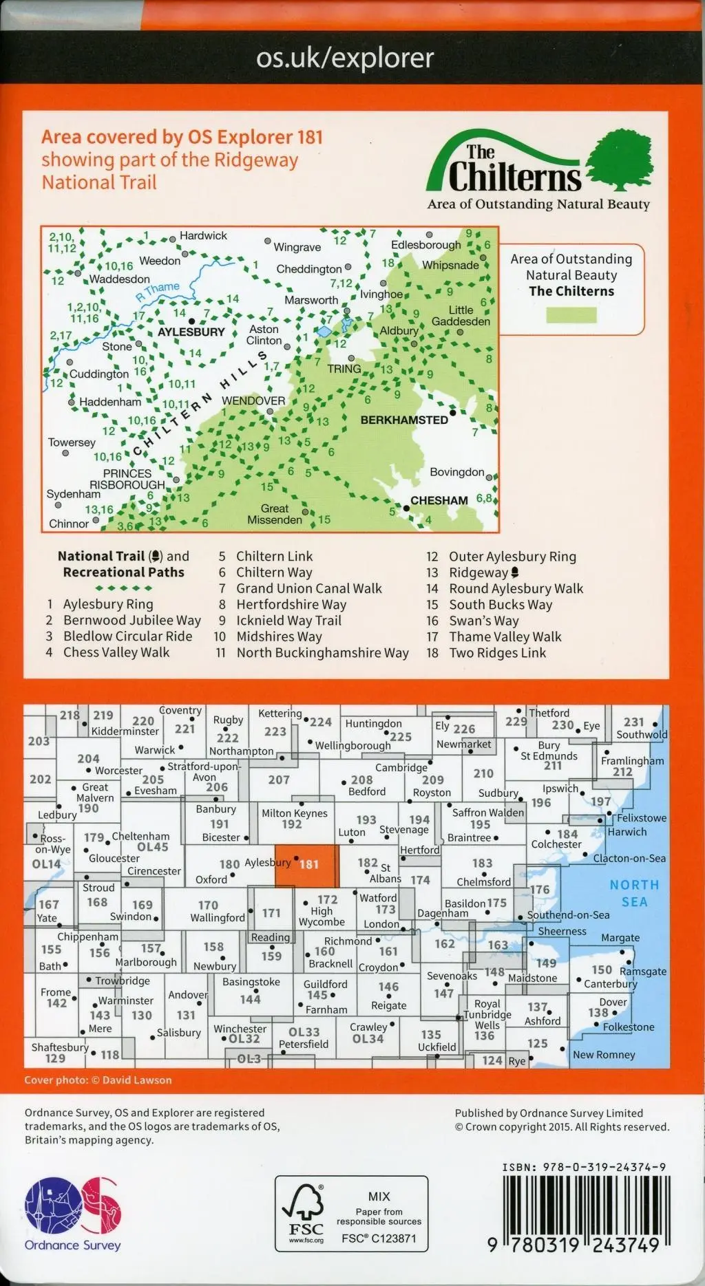Bild: 9780319243749 | Chiltern Hills North | Ordnance Survey | (Land-)Karte | Englisch
