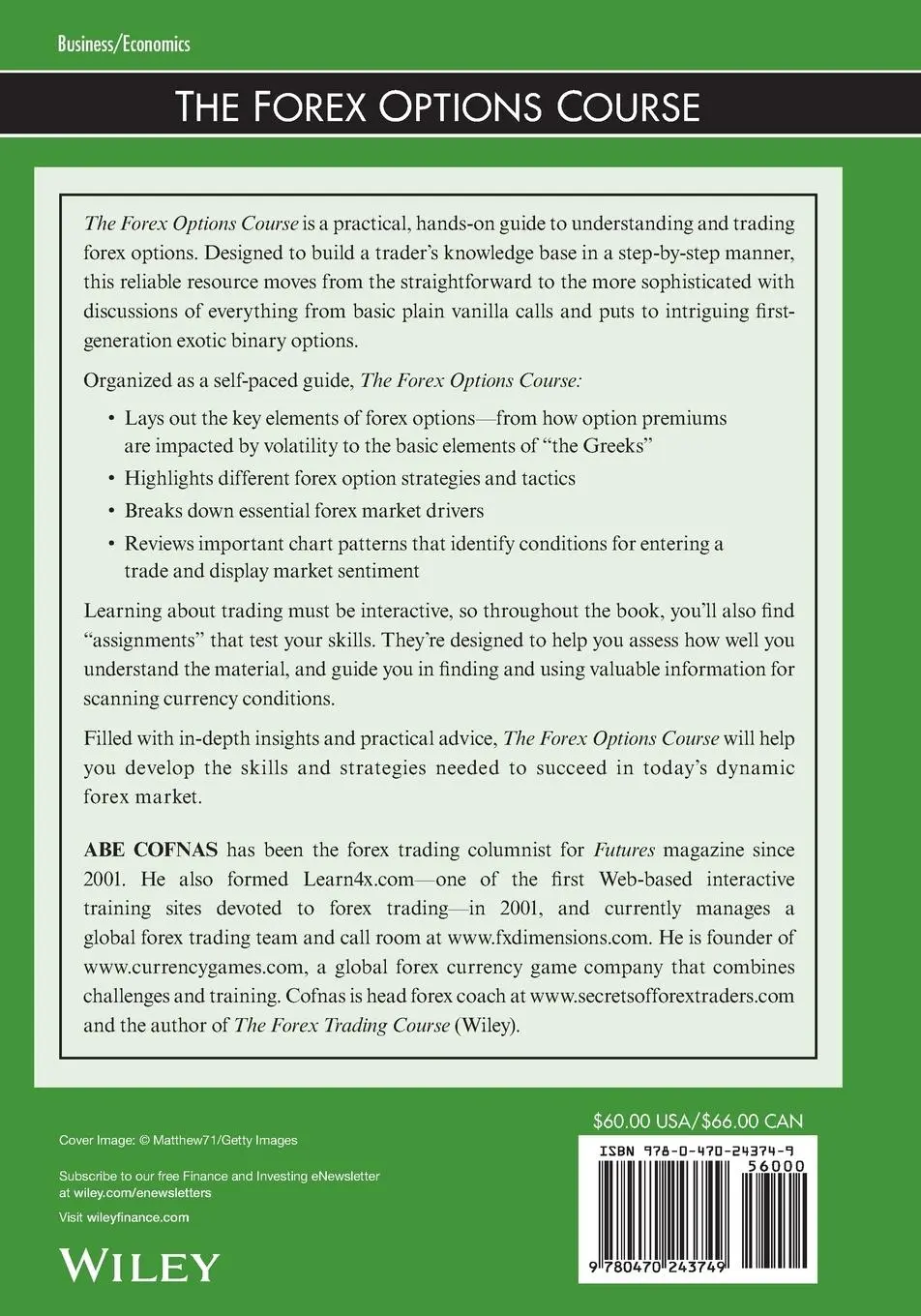 Rückseite: 9780470243749 | The Forex Options Course | Abe Cofnas | Taschenbuch | 240 S. | 2008