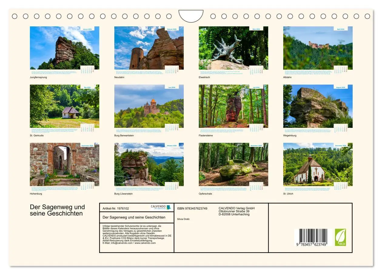 Bild: 9783457623749 | Der Sagenweg und seine Geschichten (Wandkalender 2026 DIN A4 quer),...