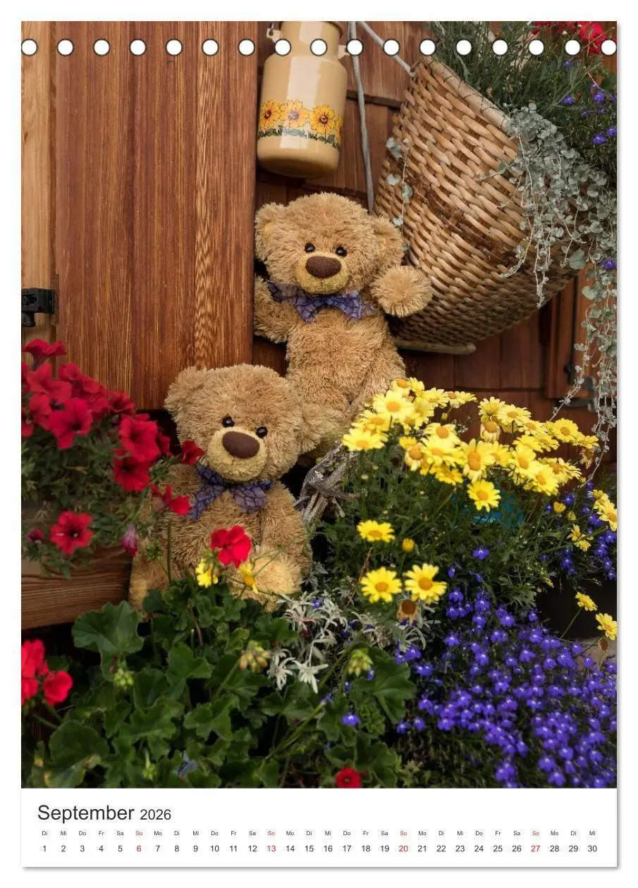 Bild: 9783516713749 | Travelling Teddy liebt Blumen und Blüten (Tischkalender 2026 DIN A5...