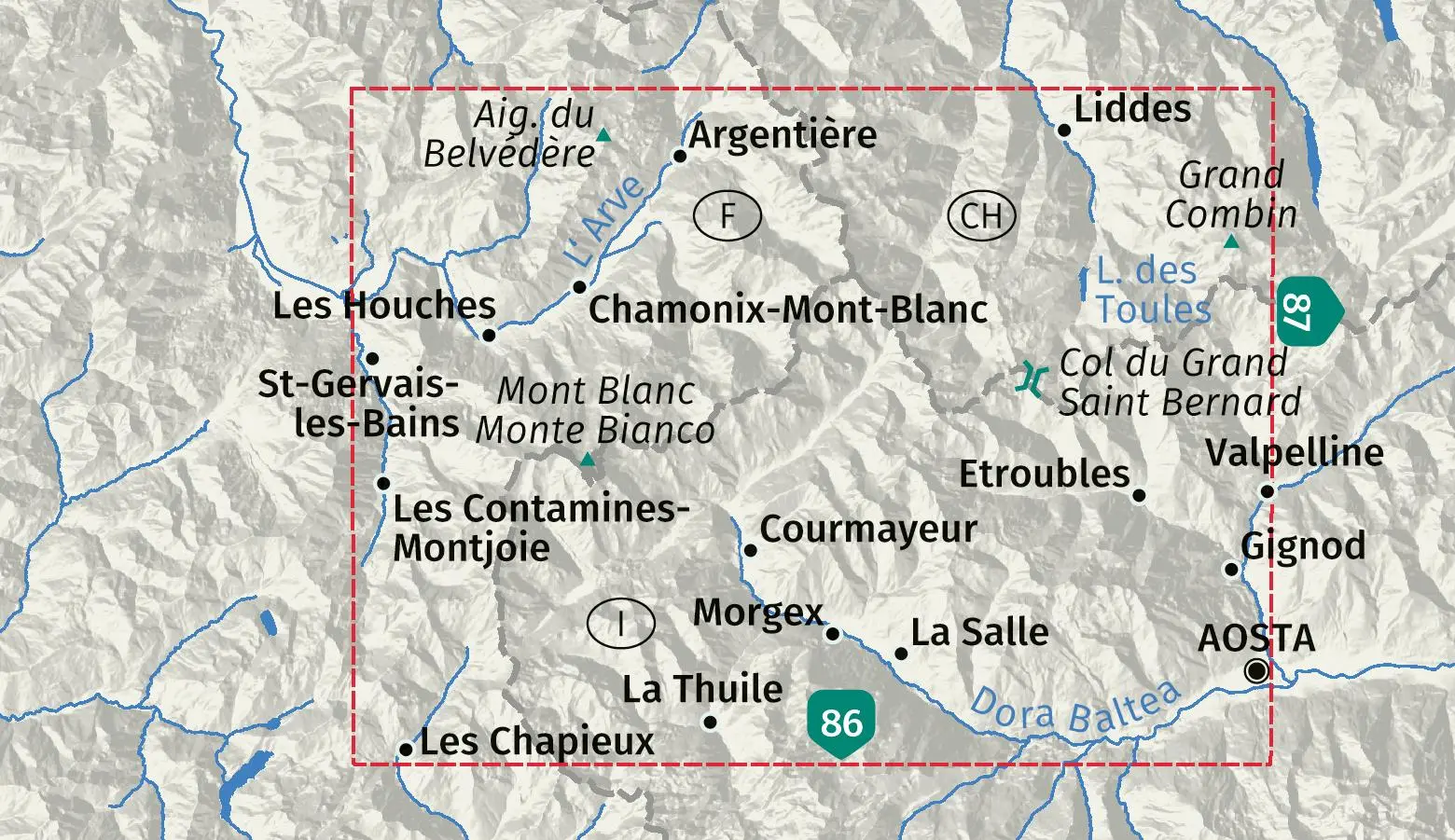 Bild: 9783991543749 | KOMPASS Wanderkarte 85 Mont Blanc / Monte Bianco 1:50.000 | 2025