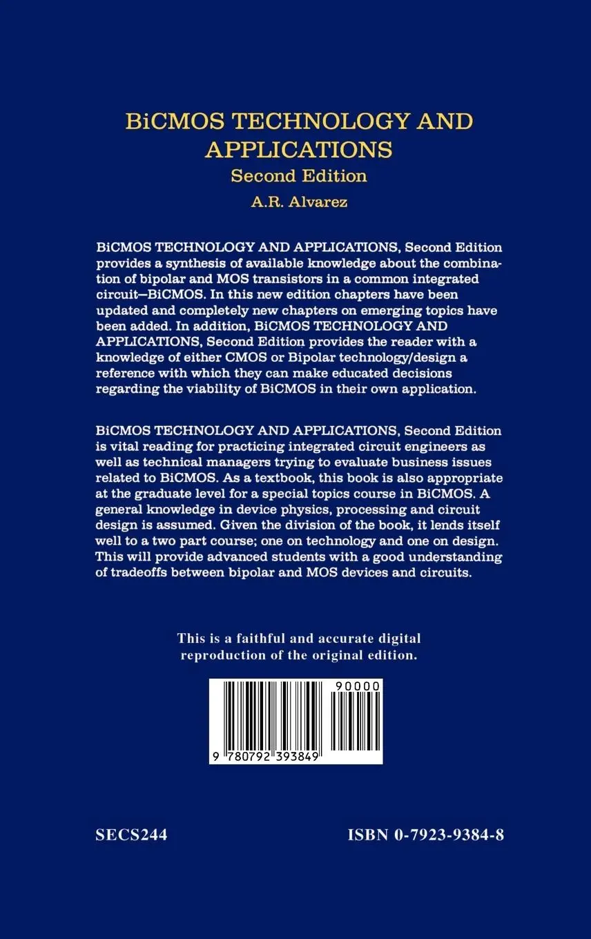 Rückseite: 9780792393849 | BiCMOS Technology and Applications | Antonio R. Alvarez | Buch | xvii