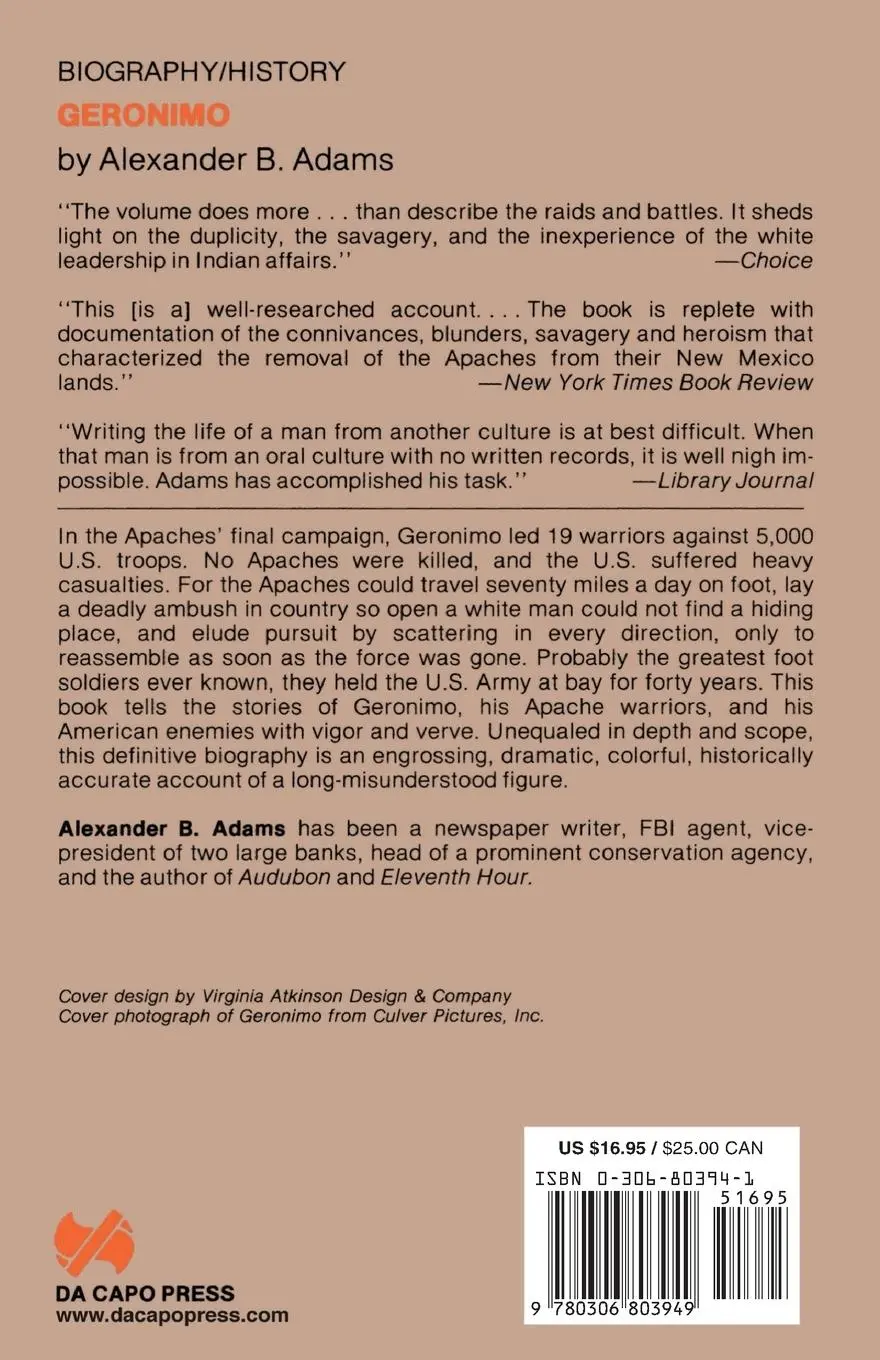 Rückseite: 9780306803949 | Geronimo | Alexander Adams | Taschenbuch | Kartoniert / Broschiert