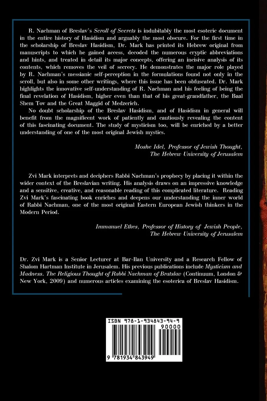 Rückseite: 9781934843949 | The Scroll of Secrets | Zvi Mark | Taschenbuch | Englisch | 2010