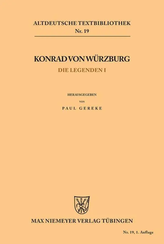 Cover: 9783110483949 | Die Legenden I | Paul Gereke | Taschenbuch | ISSN | Deutsch