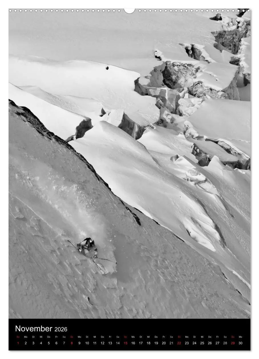 Bild: 9783516483949 | Monochrome Ski (Wandkalender 2026 DIN A2 hoch), CALVENDO...