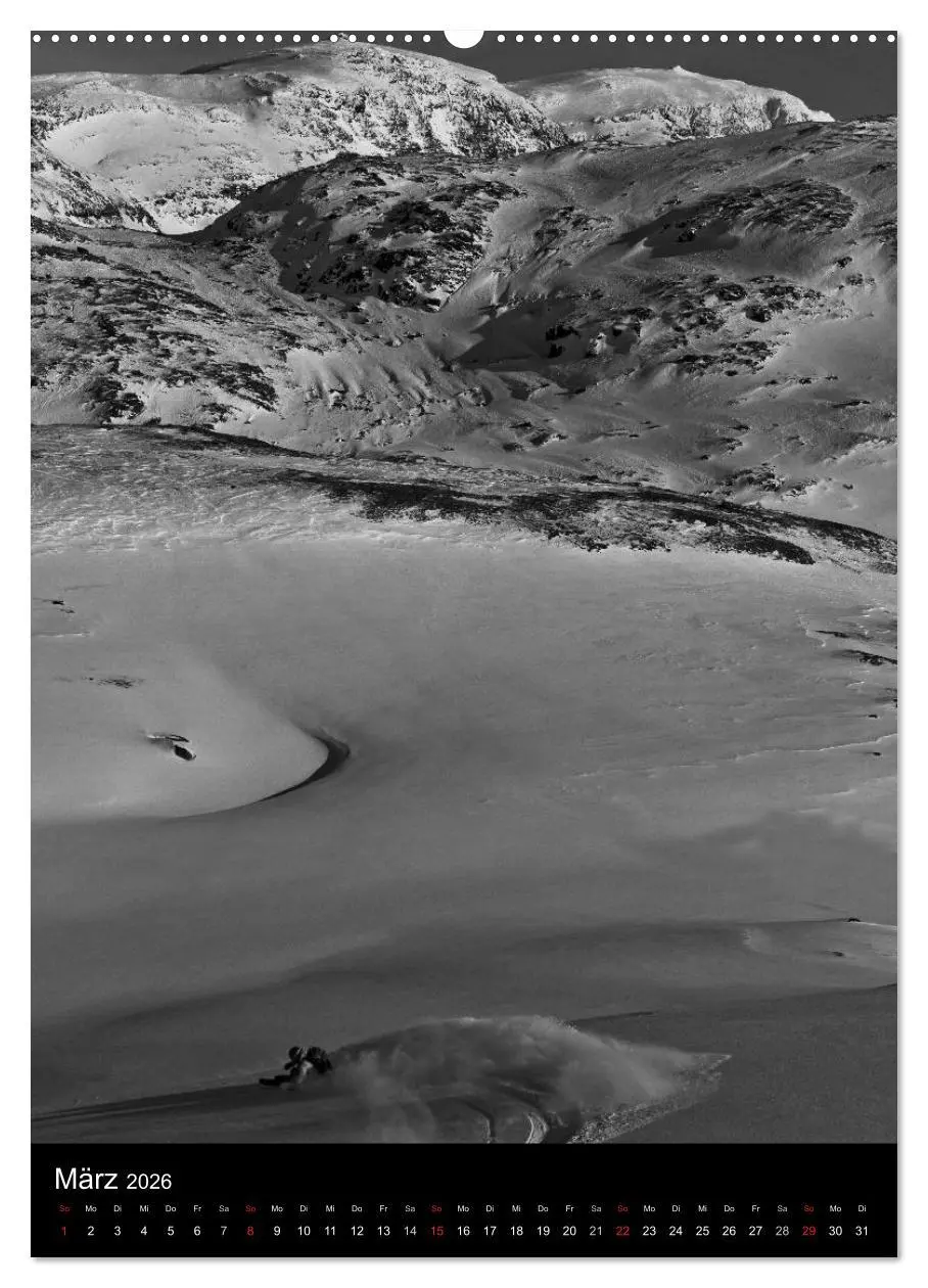Bild: 9783516483949 | Monochrome Ski (Wandkalender 2026 DIN A2 hoch), CALVENDO...