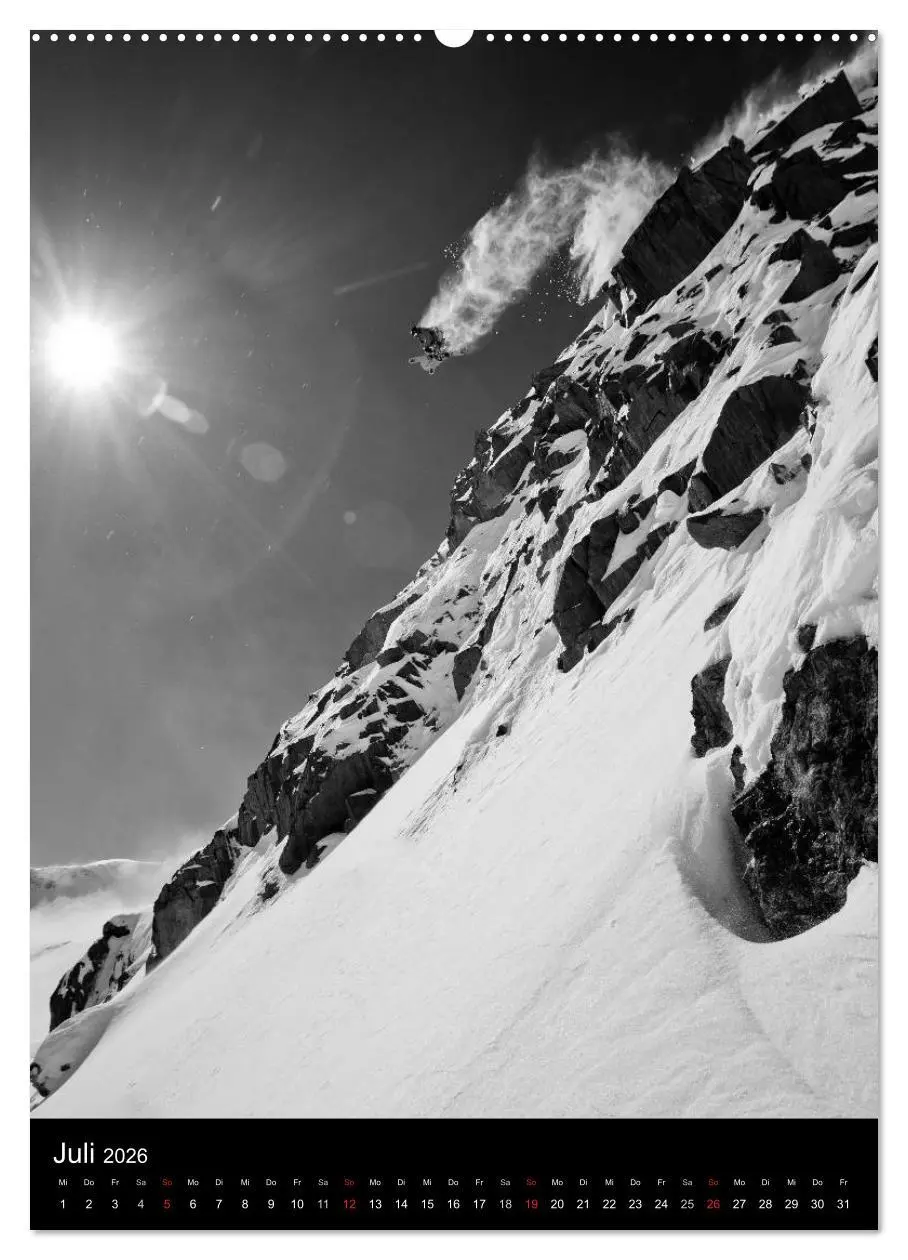 Bild: 9783516483949 | Monochrome Ski (Wandkalender 2026 DIN A2 hoch), CALVENDO...