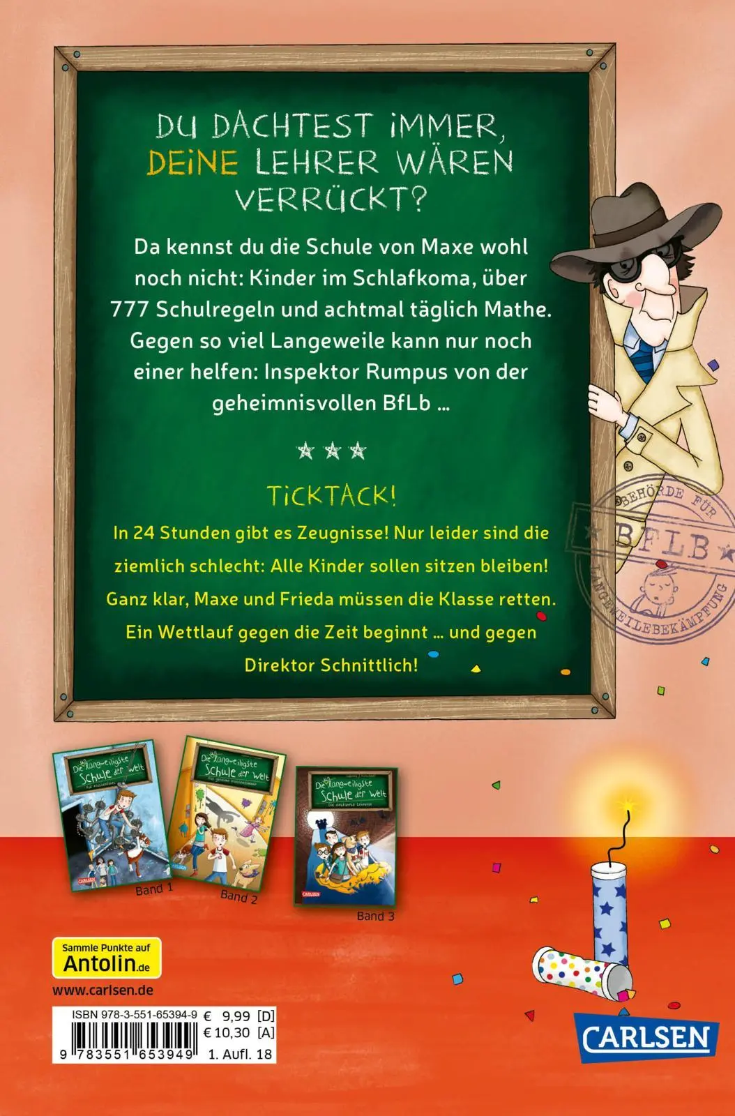 Rückseite: 9783551653949 | Die unlangweiligste Schule der Welt 4: Zeugnis-Alarm! | Kirschner