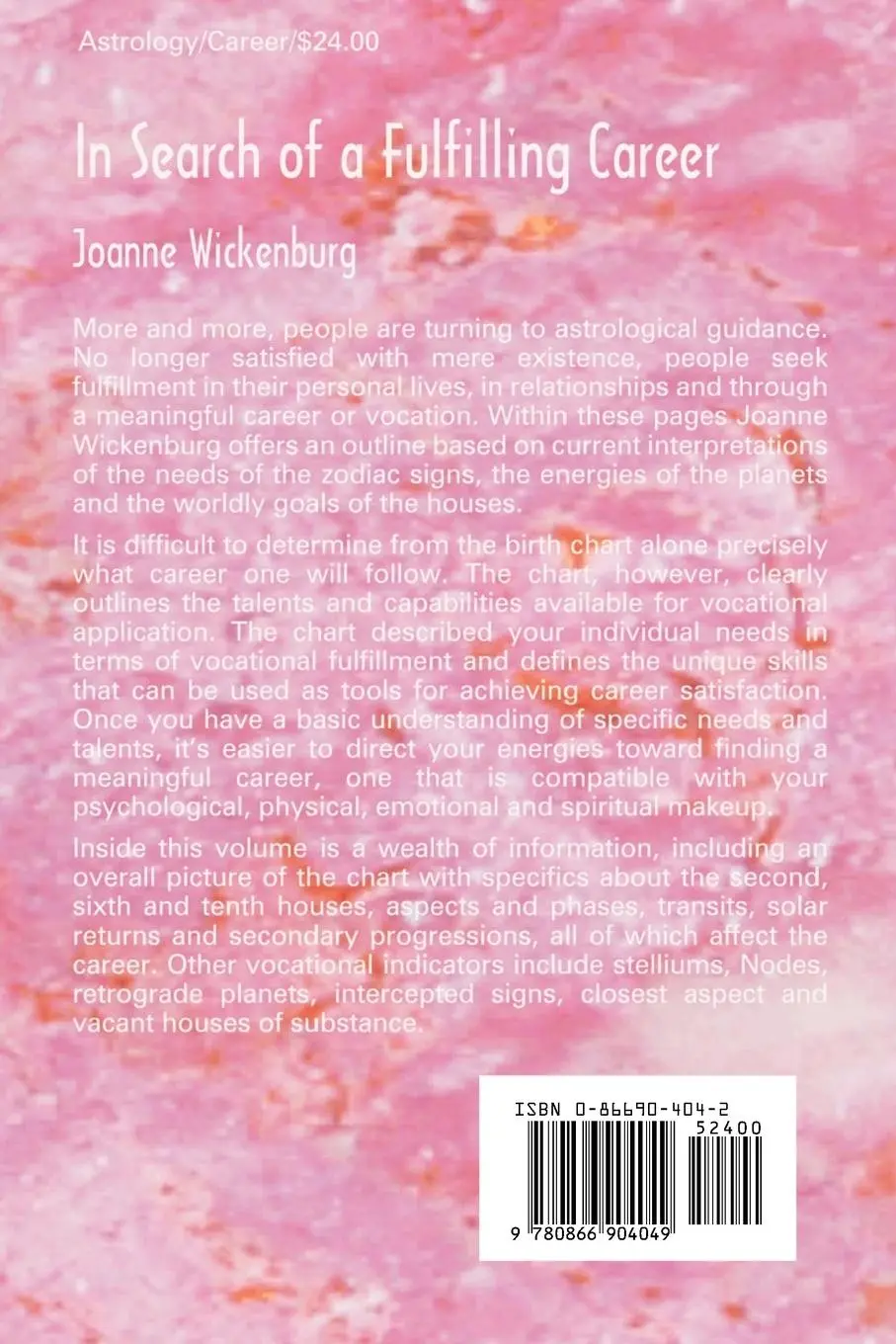 Rückseite: 9780866904049 | In Search of a Fulfilling Career | Joanne Wickenburg | Taschenbuch