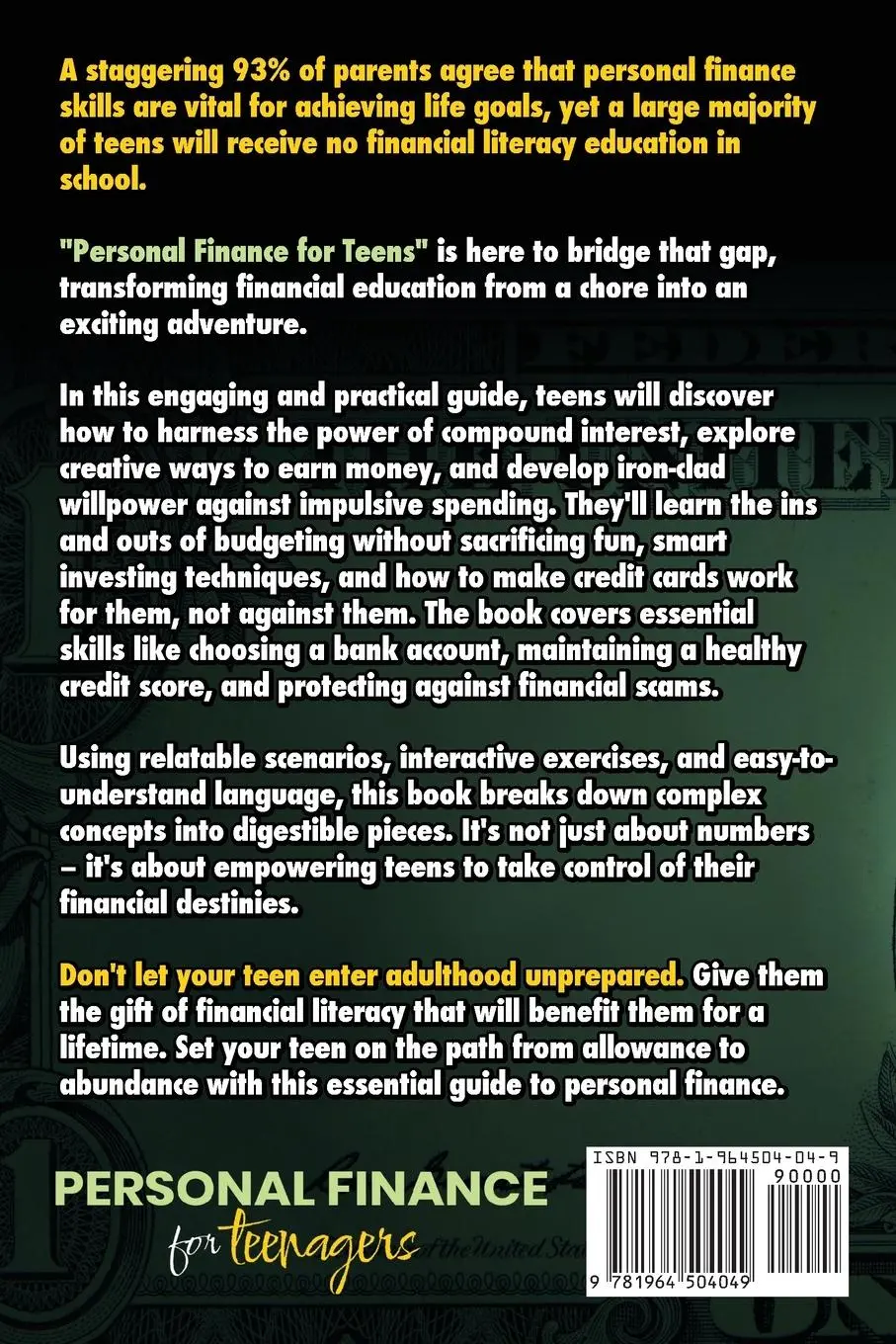 Rückseite: 9781964504049 | PERSONAL FINANCE FOR TEENAGERS | Ben Clardy | Taschenbuch | Englisch