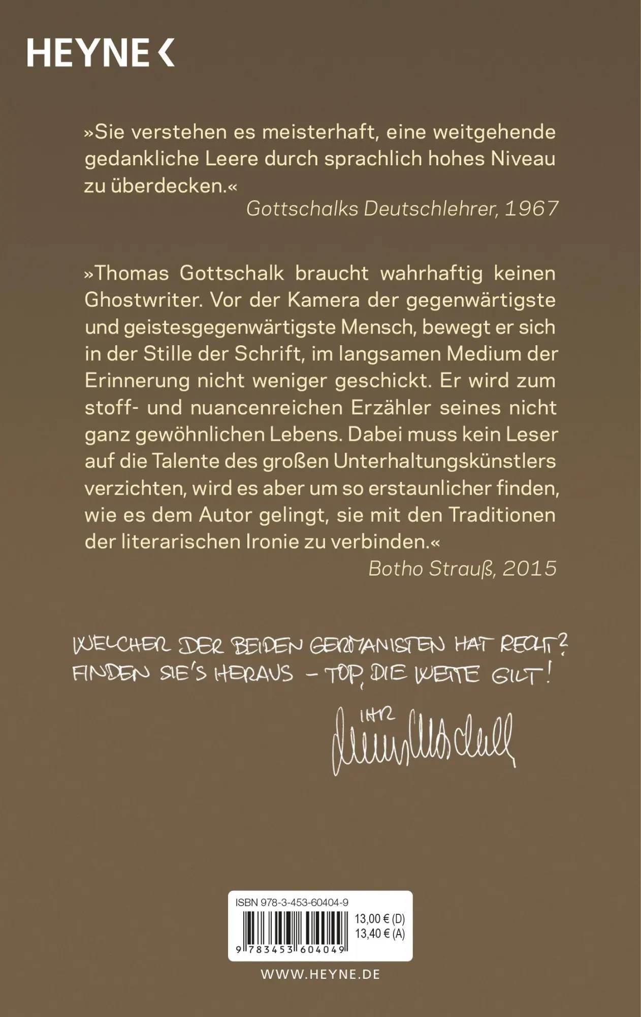 Bild: 9783453604049 | Herbstblond | Die Autobiographie | Thomas Gottschalk | Taschenbuch