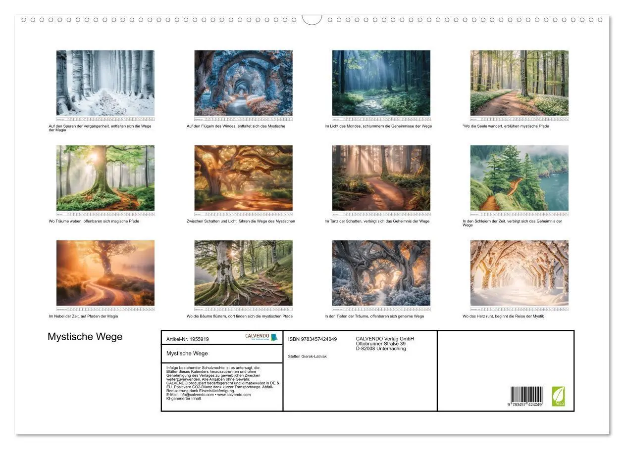 Bild: 9783457424049 | Mystische Wege (Wandkalender 2026 DIN A2 quer), CALVENDO...