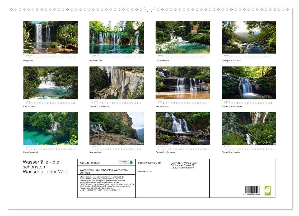 Bild: 9783457804049 | Wasserfälle - die schönsten Wasserfälle der Welt (Wandkalender 2026...
