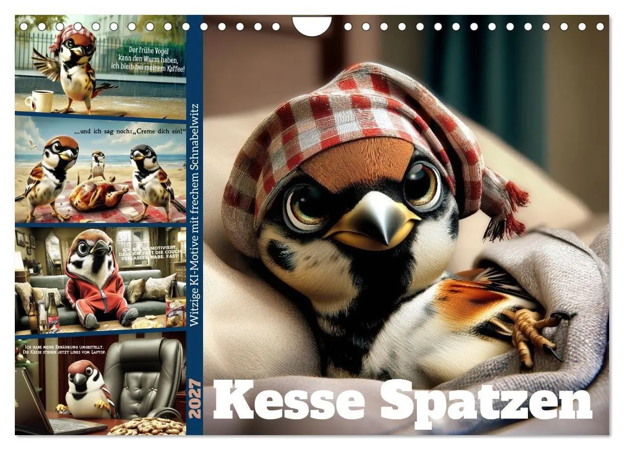 Cover: 9783516754049 | Kesse Spatzen (Wandkalender 2027 DIN A4 quer), CALVENDO Monatskalender