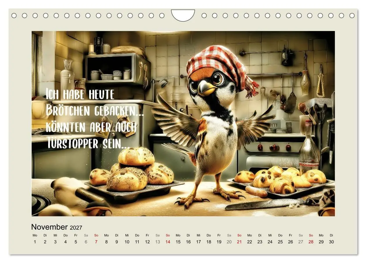 Bild: 9783516754049 | Kesse Spatzen (Wandkalender 2027 DIN A4 quer), CALVENDO Monatskalender
