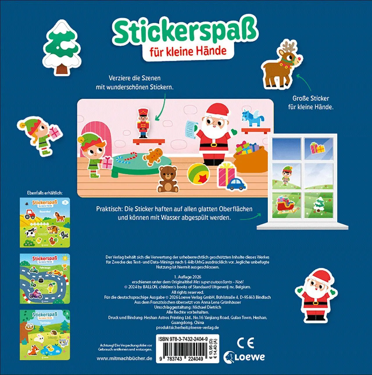 Bild: 9783743224049 | Stickerspaß für kleine Hände - Weihnachten | Anna Lena Grünhäuser