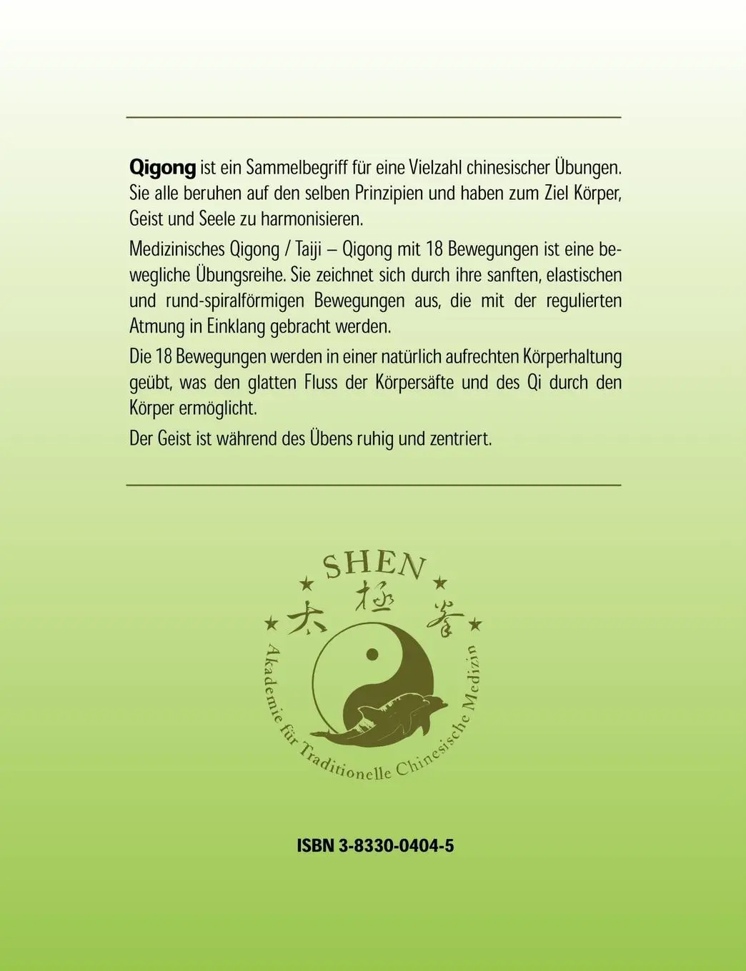 Rückseite: 9783833004049 | Die 18 Bewegungen des Taiji-Qigong | Bewegung in Harmonie | Tomo Masic