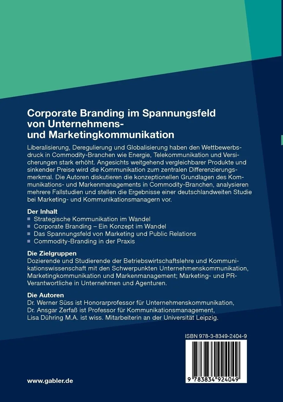 Rückseite: 9783834924049 | Corporate Branding im Spannungsfeld von Unternehmens- und...
