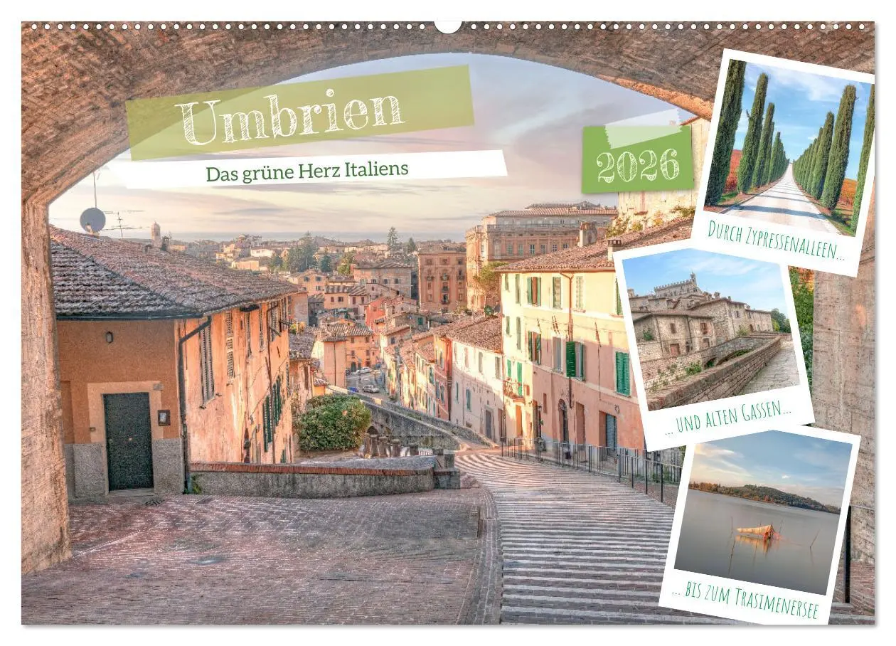 Cover: 9783457584149 | Umbrien - Das grüne Herz Italiens (Wandkalender 2026 DIN A2 quer),...