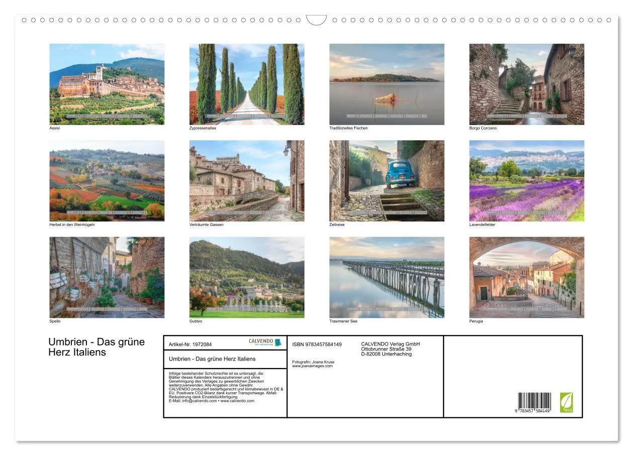 Bild: 9783457584149 | Umbrien - Das grüne Herz Italiens (Wandkalender 2026 DIN A2 quer),...
