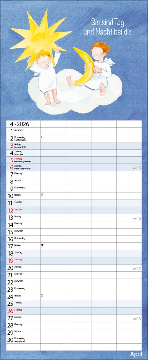Bild: 9783731884149 | Familientimer Schutzengel 2026 | Verlag Korsch | Kalender | 14 S.