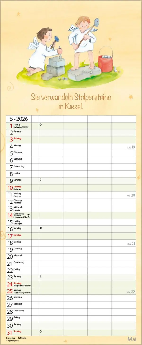 Bild: 9783731884149 | Familientimer Schutzengel 2026 | Verlag Korsch | Kalender | 14 S.