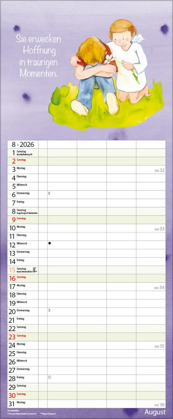Bild: 9783731884149 | Familientimer Schutzengel 2026 | Verlag Korsch | Kalender | 14 S.