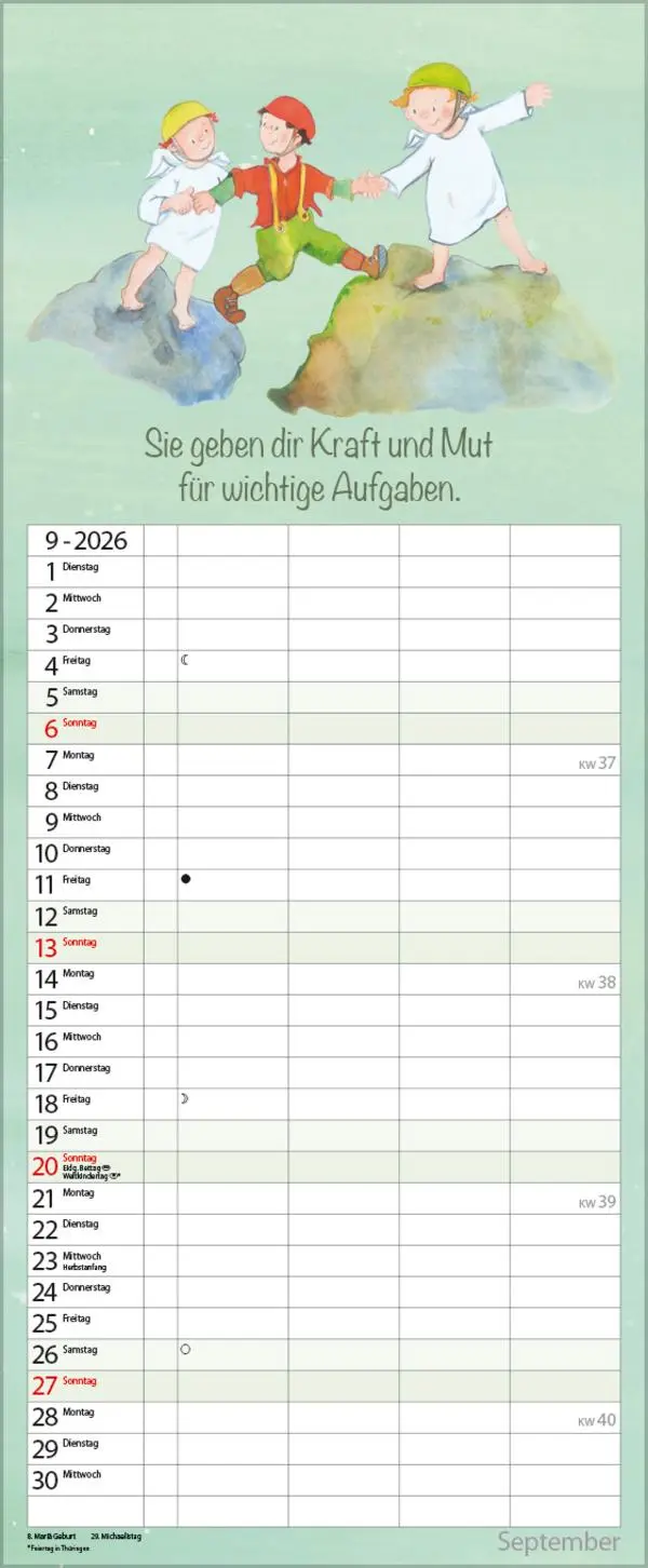 Bild: 9783731884149 | Familientimer Schutzengel 2026 | Verlag Korsch | Kalender | 14 S.