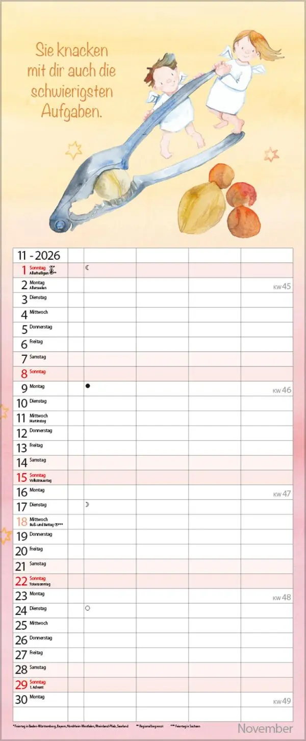 Bild: 9783731884149 | Familientimer Schutzengel 2026 | Verlag Korsch | Kalender | 14 S.