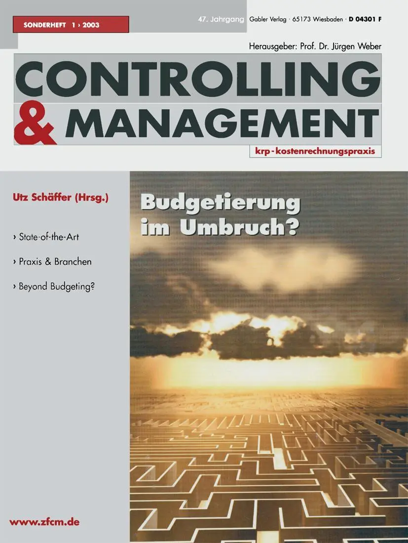 Cover: 9783409124249 | Budgetierung im Umbruch ? | Utz Schäffer | Taschenbuch | Deutsch