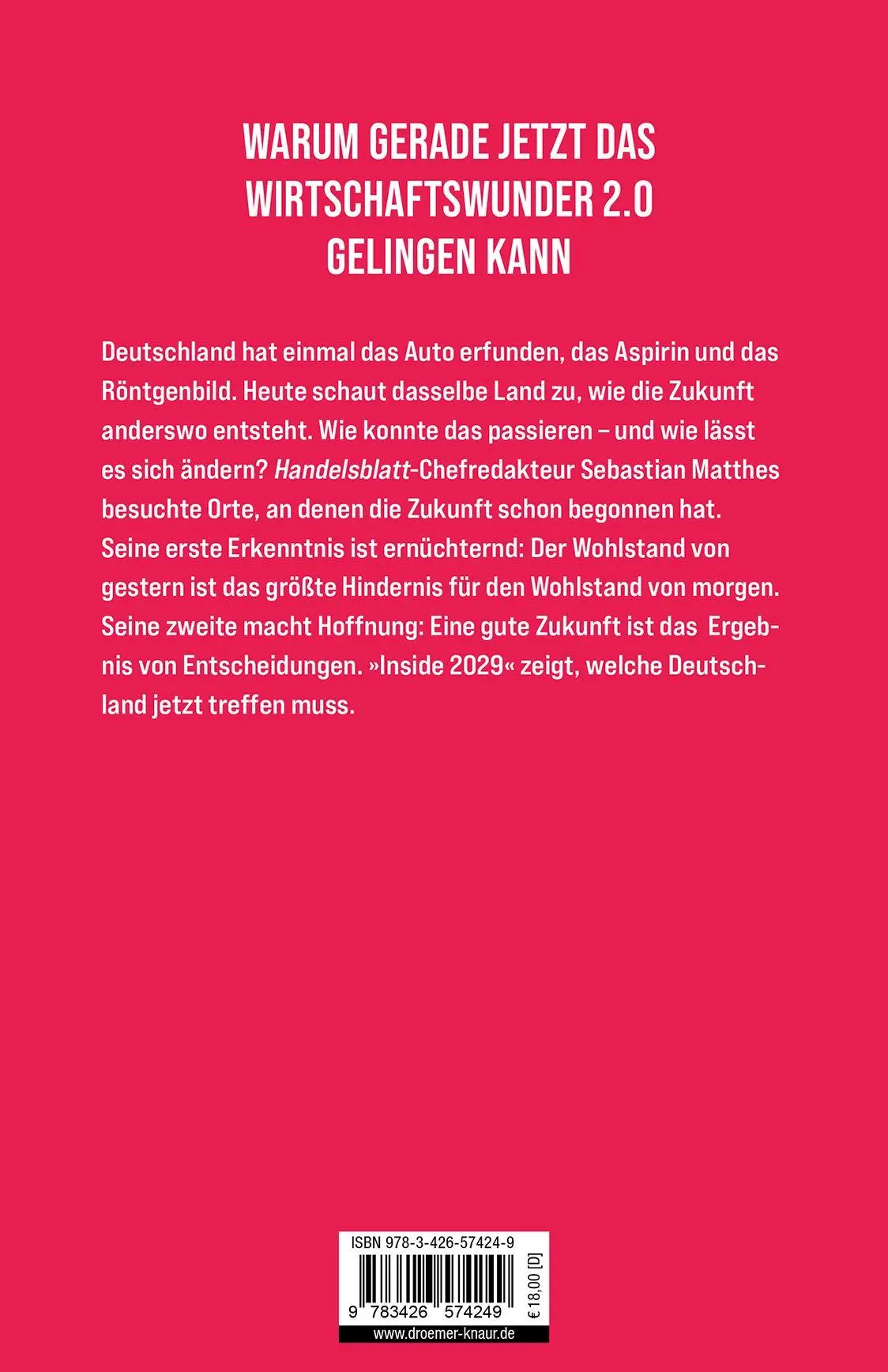 Rückseite: 9783426574249 | Inside 2029 | Sebastian Matthes | Taschenbuch | 240 S. | Deutsch