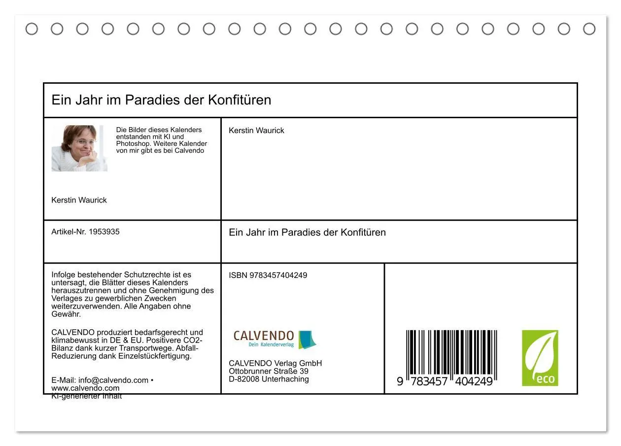 Bild: 9783457404249 | Ein Jahr im Paradies der Konfitüren (Tischkalender 2026 DIN A5...