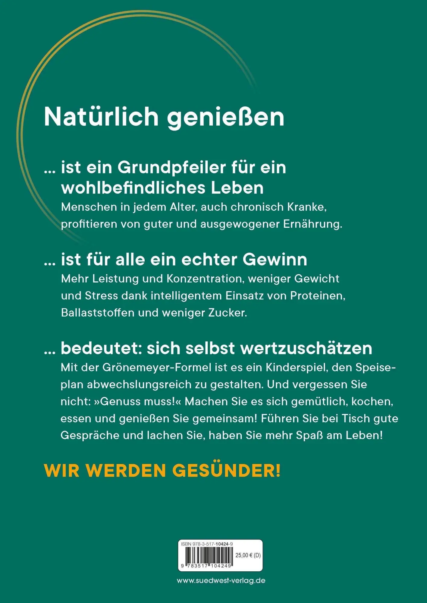 Bild: 9783517104249 | Natürlich genießen! | Dietrich Grönemeyer | Buch | 256 S. | Deutsch