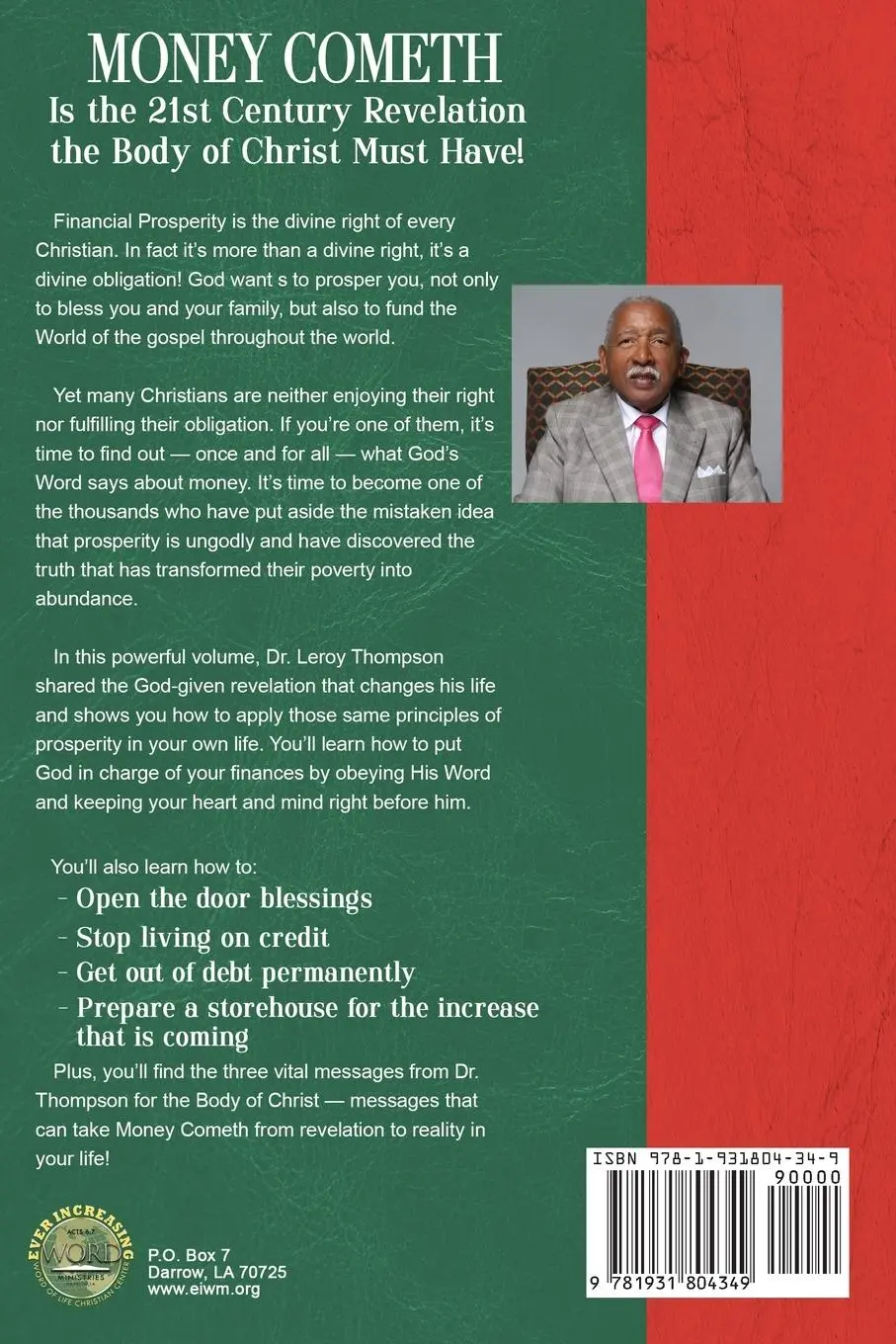 Rückseite: 9781931804349 | Money Cometh! To The Body of Christ | Leroy Thompson Sr. | Taschenbuch