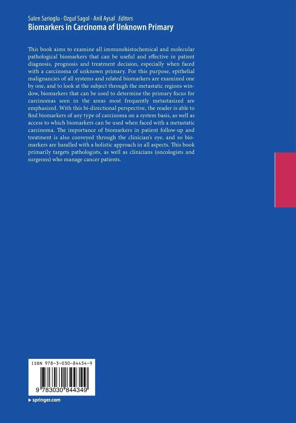 Rückseite: 9783030844349 | Biomarkers in Carcinoma of Unknown Primary | Sulen Sarioglu (u. a.)