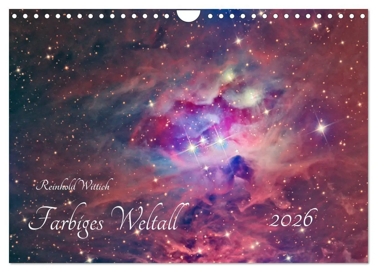 Cover: 9783457874349 | Farbiges Weltall (Wandkalender 2026 DIN A4 quer), CALVENDO...