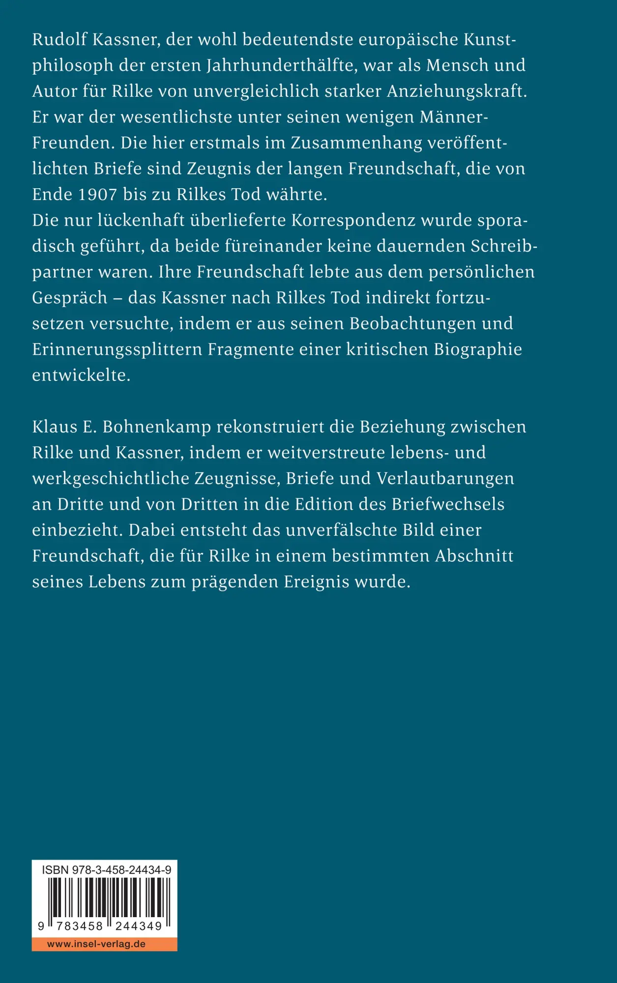 Rückseite: 9783458244349 | Freunde im Gespräch | Briefe und Dokumente | Rilke (u. a.) | Buch