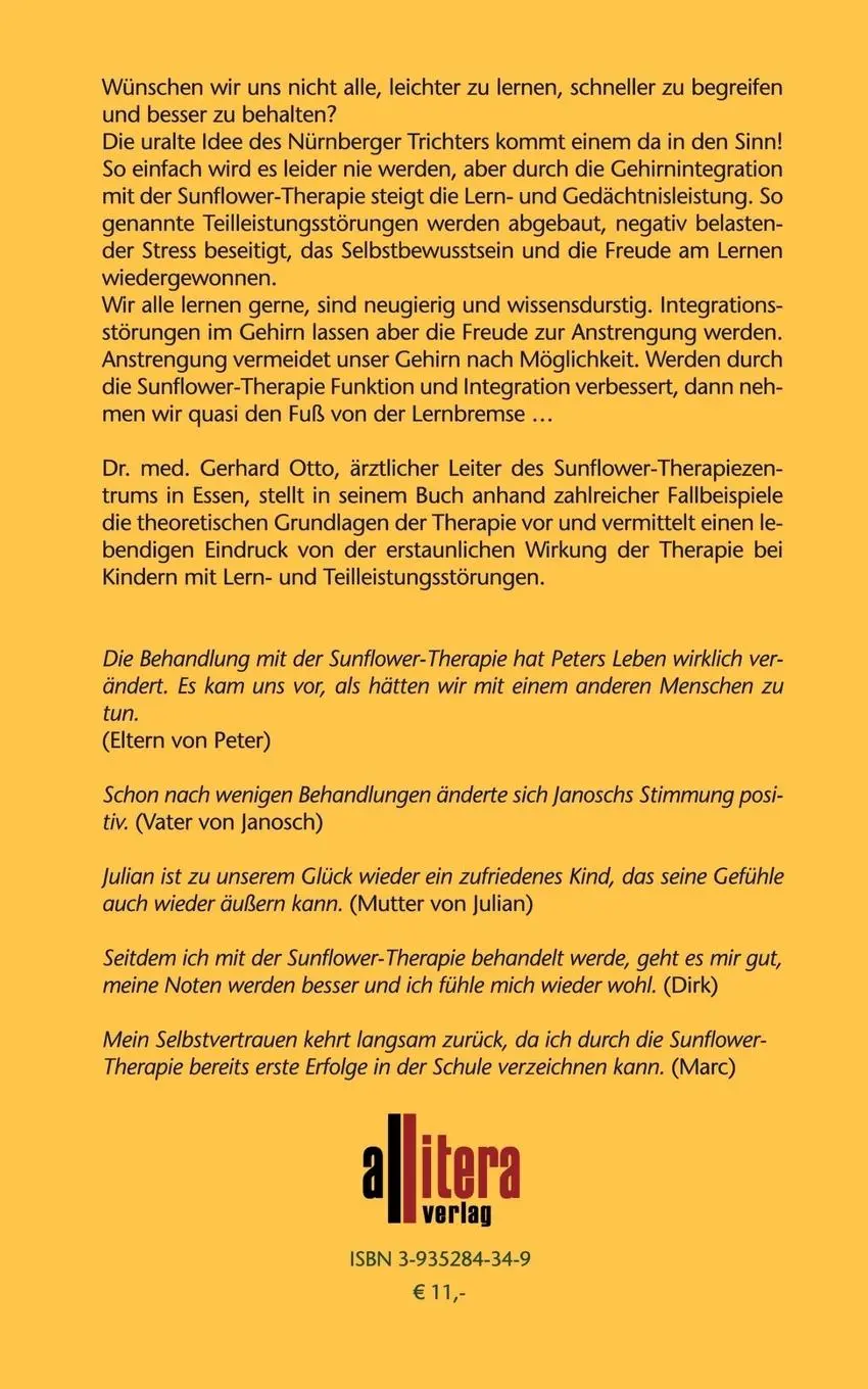 Rückseite: 9783935284349 | Lernen mit Sunflower | Gerhard Otto | Taschenbuch | 116 S. | Deutsch