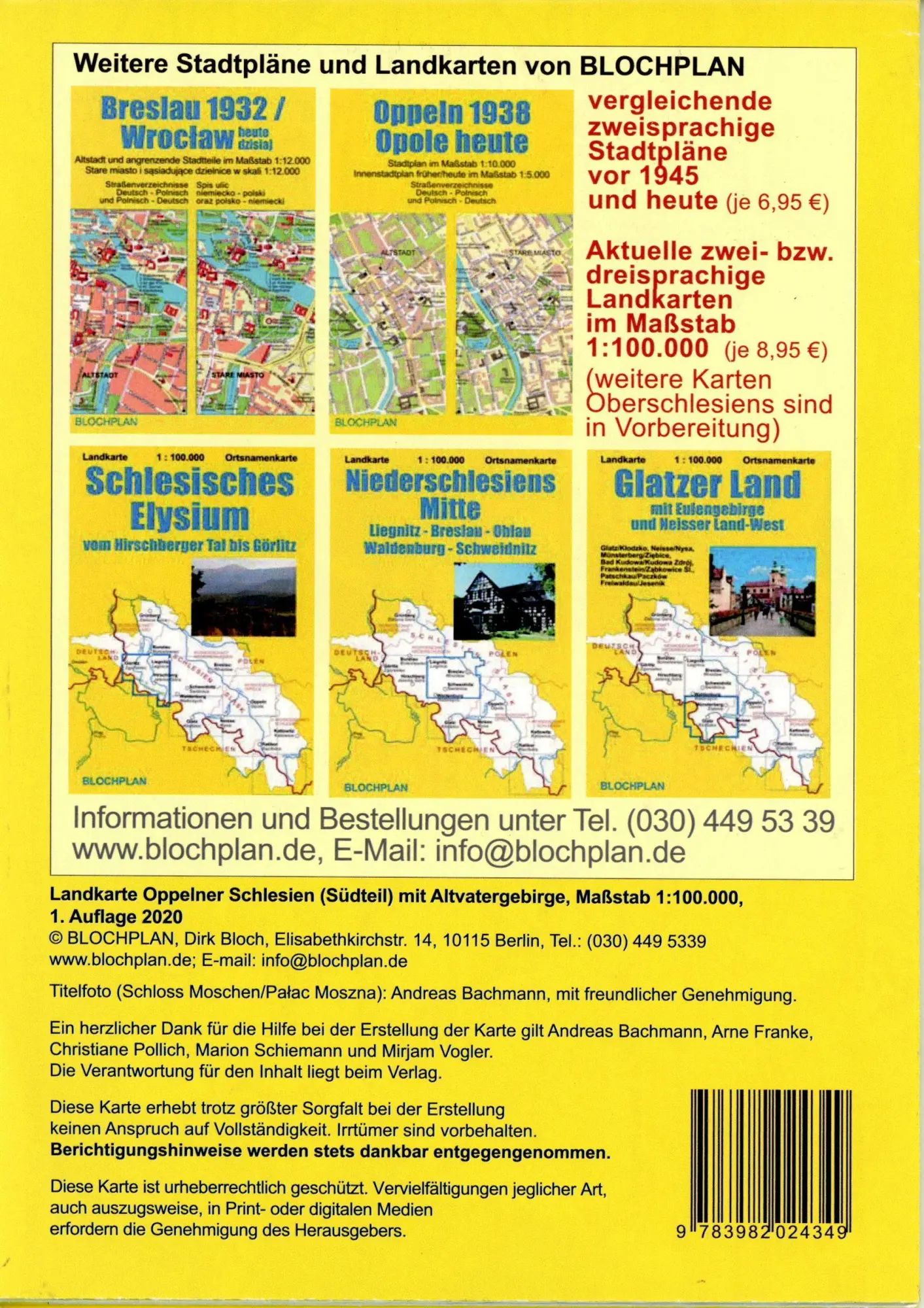 Bild: 9783982024349 | Landkarte Oppelner Schlesien (Südteil) mit Altvatergebirge 1:100.000
