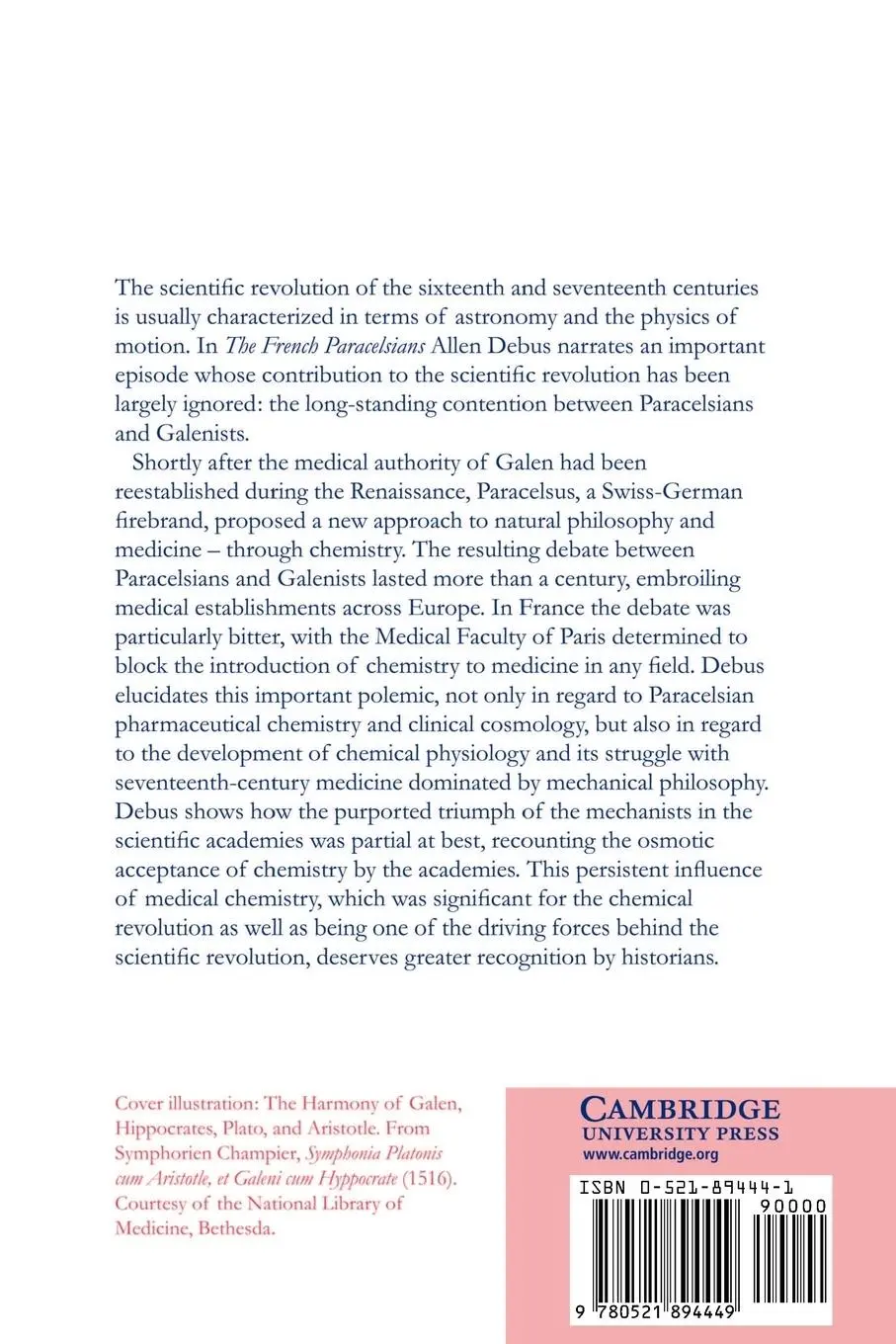 Rückseite: 9780521894449 | The French Paracelsians | Allen George Debus (u. a.) | Taschenbuch