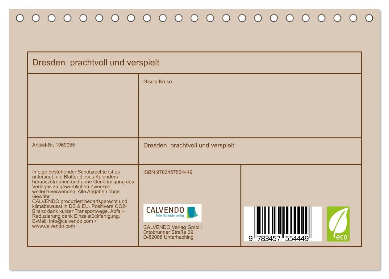 Bild: 9783457554449 | Dresden prachtvoll und verspielt (Tischkalender 2026 DIN A5 quer),...