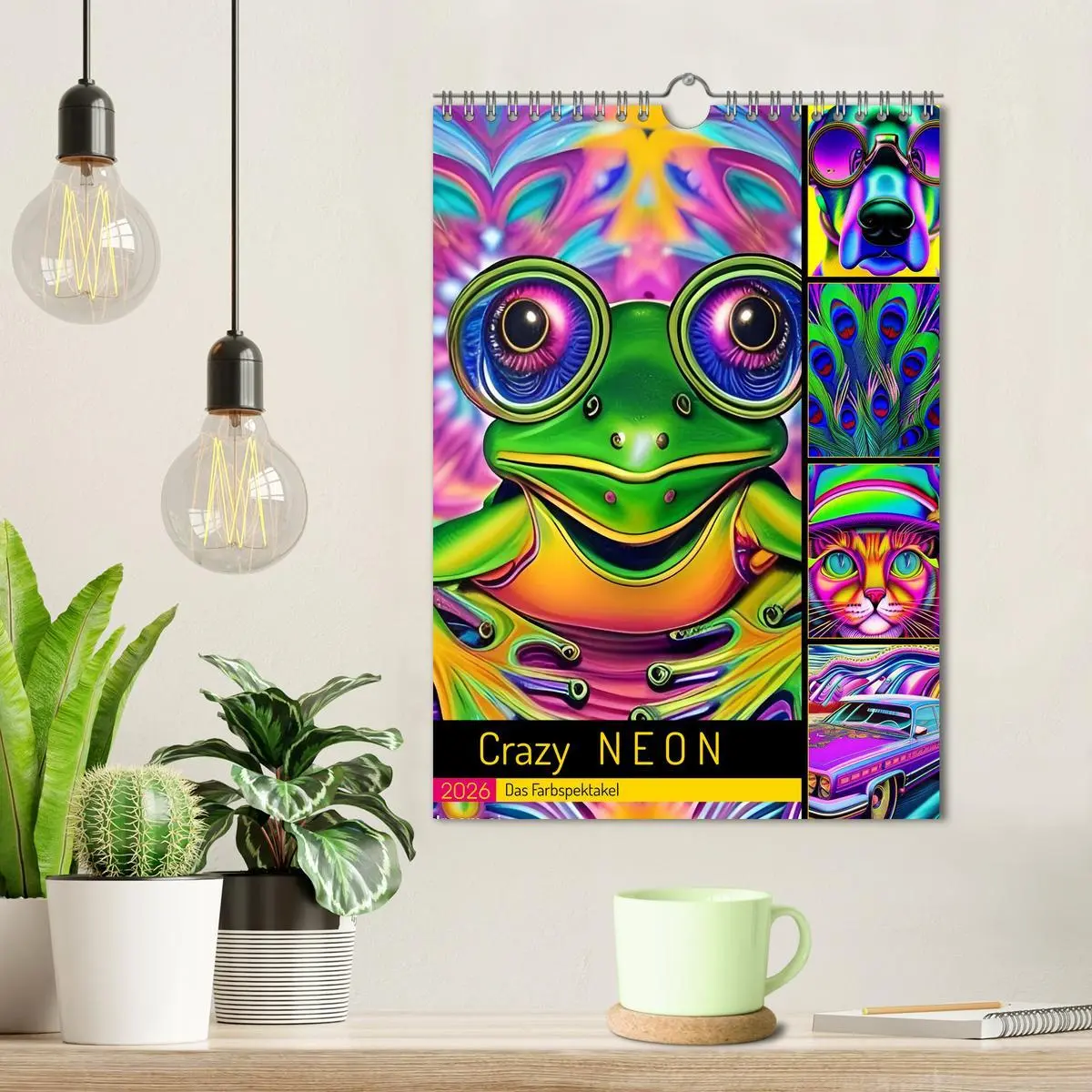 Bild: 9783516334449 | Crazy Neon - Das Farbspektakel (Wandkalender 2026 DIN A4 hoch),...